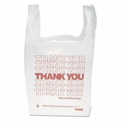 Best Sale ✔️ Inteplast Group "Thank You" Handled T-Shirt Bag, 0.167 Bbl, 12.5 Microns, 11.5" X 21", White, 900/Carton 🎉