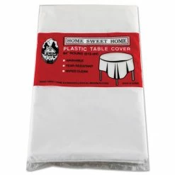 Best reviews of 🎁 Tablemate® Table Set Round Table Cover, Plastic, 84" Diameter, White, 6/Pack 🎉