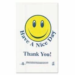Best reviews of 🔔 Barnes Paper Company Smiley Face Shopping Bags, 12.5 Microns, 11.5" X 21", White, 900/Carton ✔️