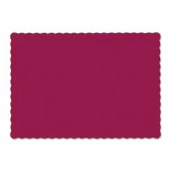 Buy ❤️ Hoffmaster® Solid Color Scalloped Edge Placemats, 9.5 X 13.5, Burgundy, 1,000/Carton 💯