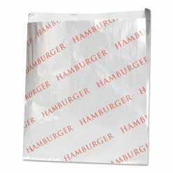 New 😀 Bagcraft Foil Single-Serve Bags, 6" X 6.5", Silver, Hamburger Design, 1,000/Carton 🤩
