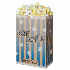 Best reviews of ⭐ Bagcraft EcoCraft Grease-Resistant Popcorn Bags, 85 Oz, 2-ply, 3.25" X 8.63", Blue Stripe/Natural, 500/Carton 😉