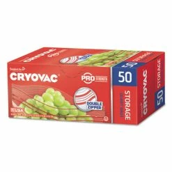 Budget 🛒 Diversey™ Cryovac One Quart Storage Bag Dual Zipper, 1 Qt, 1.68 Mil, 7" X 7.94", Clear, 450/Carton ⌛