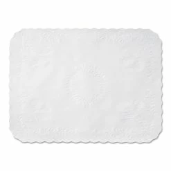 Coupon 😀 Hoffmaster® Anniversary Embossed Scalloped Edge Tray Mat, 14 X 19, White, 1,000/Carton 🥰