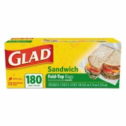 Best reviews of 🧨 Glad® Fold-Top Sandwich Bags, 6.5" X 5.5", Clear, 180/Box, 12 Boxes/Carton 🛒