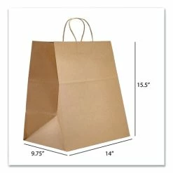 Coupon ⭐ Prime Time Packaging Kraft Paper Bags, Super Royal, 14 X 9.75 X 15.5, Natural, 200/Carton 🎉