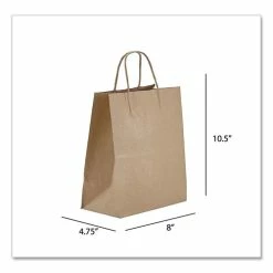 Buy 😉 Prime Time Packaging Kraft Paper Bags, Tempo, 8 X 4.75 X 10.5, Natural, 250/Carton 😍