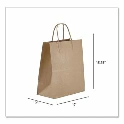 Best reviews of 🧨 Prime Time Packaging Kraft Paper Bags, Regal, 12 X 9 X 15.75, Natural, 200/Carton 😍