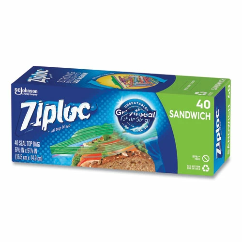 Promo 🥰 Ziploc® Resealable Sandwich Bags, 1.2 Mil, 6.5" X 5.88", Clear, 40 Bags/Box, 12 Boxes/Carton ✨ - Image 3
