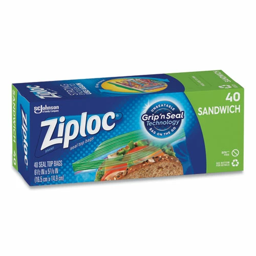 Promo 🥰 Ziploc® Resealable Sandwich Bags, 1.2 Mil, 6.5" X 5.88", Clear, 40 Bags/Box, 12 Boxes/Carton ✨ - Image 4