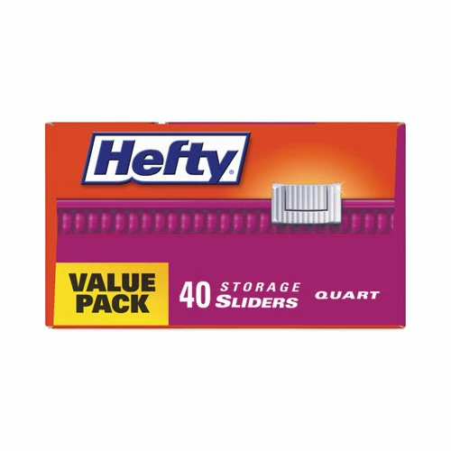 Buy 🌟 Hefty® Slider Bags, 1 Gal, 1.5 Mil, 10.56" X 11", Clear, 30 Bags/Box, 9 Boxes/Carton 🎁