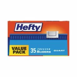 Best Pirce 🥰 Hefty® Slider Bags, 1 Qt, 2.5 Mil, 7" X 8", Clear, 35 Bags/Box, 9 Boxes/Carton ❤️