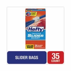 Wholesale ⌛ Hefty® Slider Bags, 1 Qt, 2.5 Mil, 7" X 8", Clear, 35/Box 🔥