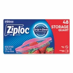 Deals ❤️ Ziploc® Double Zipper Storage Bags, 1 Qt, 1.75 Mil, 9.63" X 8.5", Clear, 9/Carton 🧨