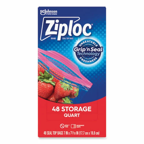 Deals ❤️ Ziploc® Double Zipper Storage Bags, 1 Qt, 1.75 Mil, 9.63" X 8.5", Clear, 9/Carton 🧨 - Image 3
