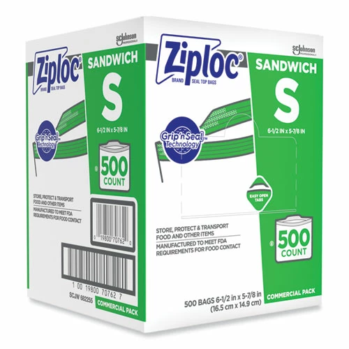 Cheap 🛒 Ziploc® Resealable Sandwich Bags, 1.2 Mil, 6.5" X 6", Clear, 500/Box 🥰 - Image 3