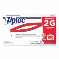 Budget 🤩 Ziploc® Double Zipper Storage Bags, 2 Gal, 1.75 Mil, 15" X 13", Clear, 100/Carton 😉