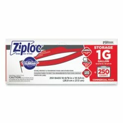 Best Pirce 👏 Ziploc® Double Zipper Storage Bags, 1 Gal, 1.75 Mil, 10.56" X 10.75", Clear, 250/Box 💯