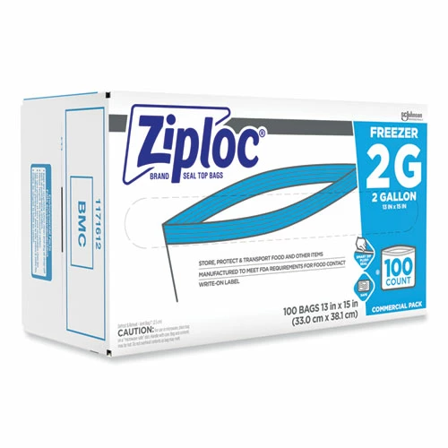 Coupon ✨ Ziploc® Double Zipper Freezer Bags, 2 Gal, 2.7 Mil, 13" X 15.5", Clear, 100/Carton 🔔 - Image 2