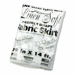 New 🔥 Tablemate® Table Set Linen-Like Table 👗 Skirting, Polyester, 29" X 14 Ft, White 💯